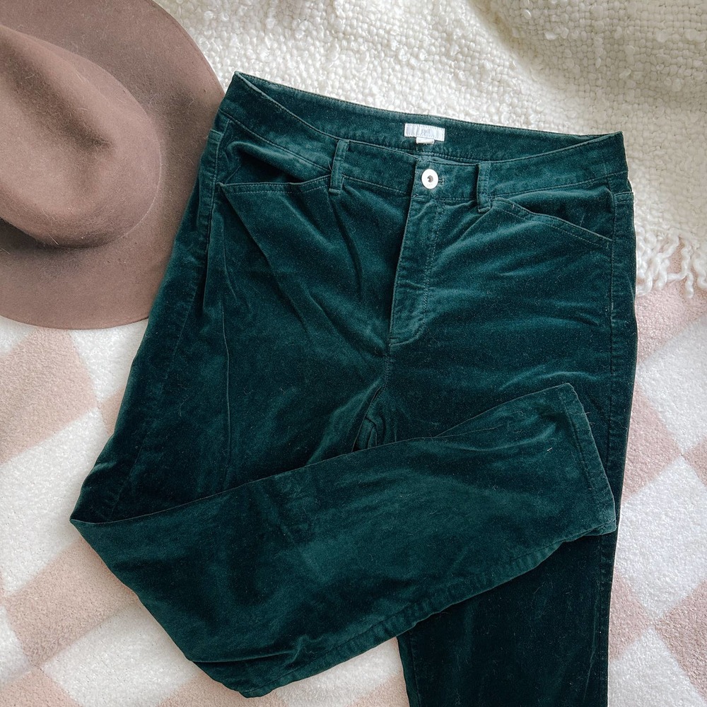 J.Jill Green Velvet pants size 10